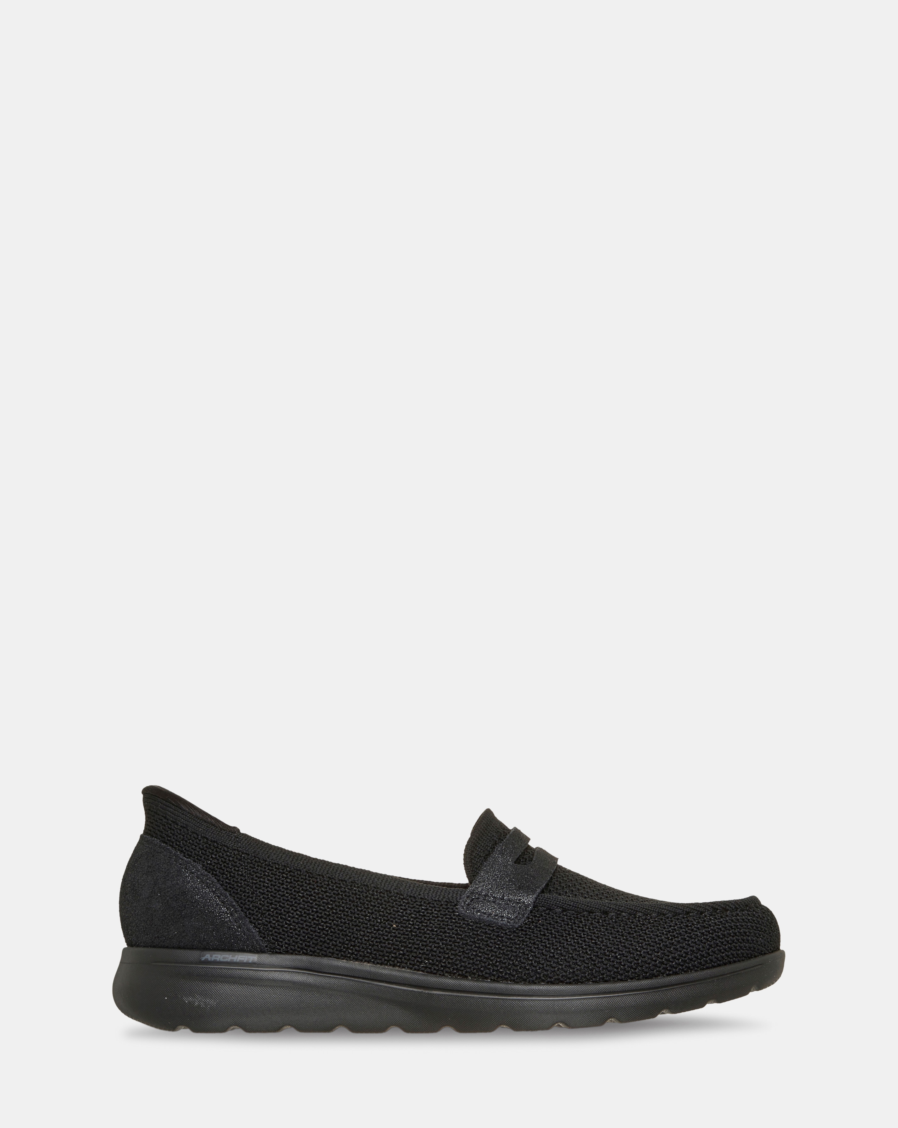 Skechers Black Arch Fit N Joy Lite Slip In Loafers - Standard Fit (D)
