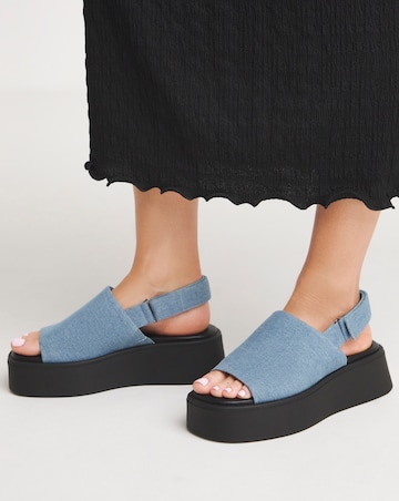 Simply Be Maddie Slingback Flatform Sandals - Extra Wide Fit (EEE)