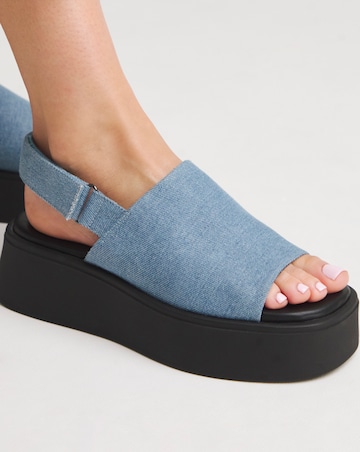 Simply Be Maddie Slingback Flatform Sandals - Extra Wide Fit (EEE)