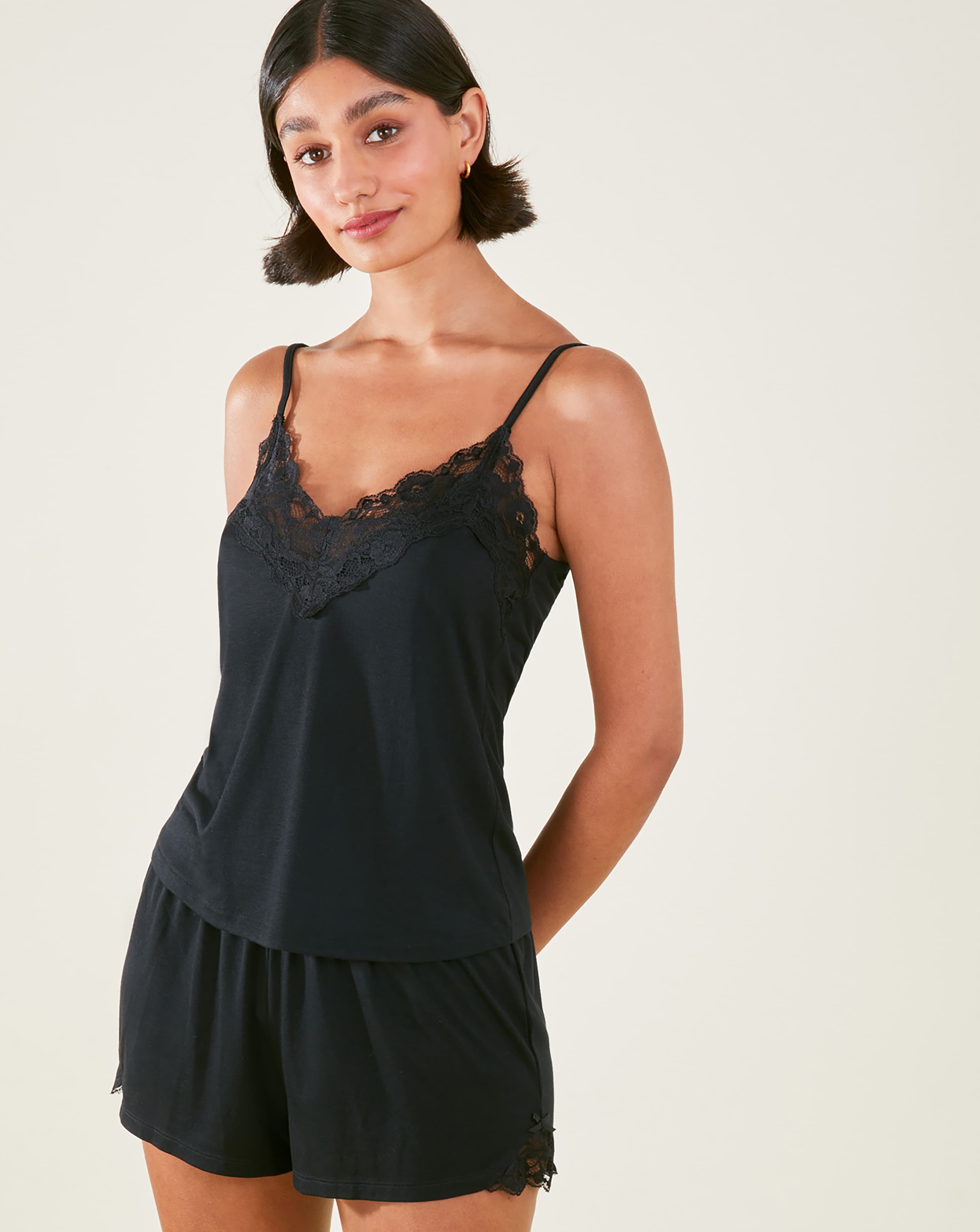 New In - Accessorize Lace Trim Pyjama Set