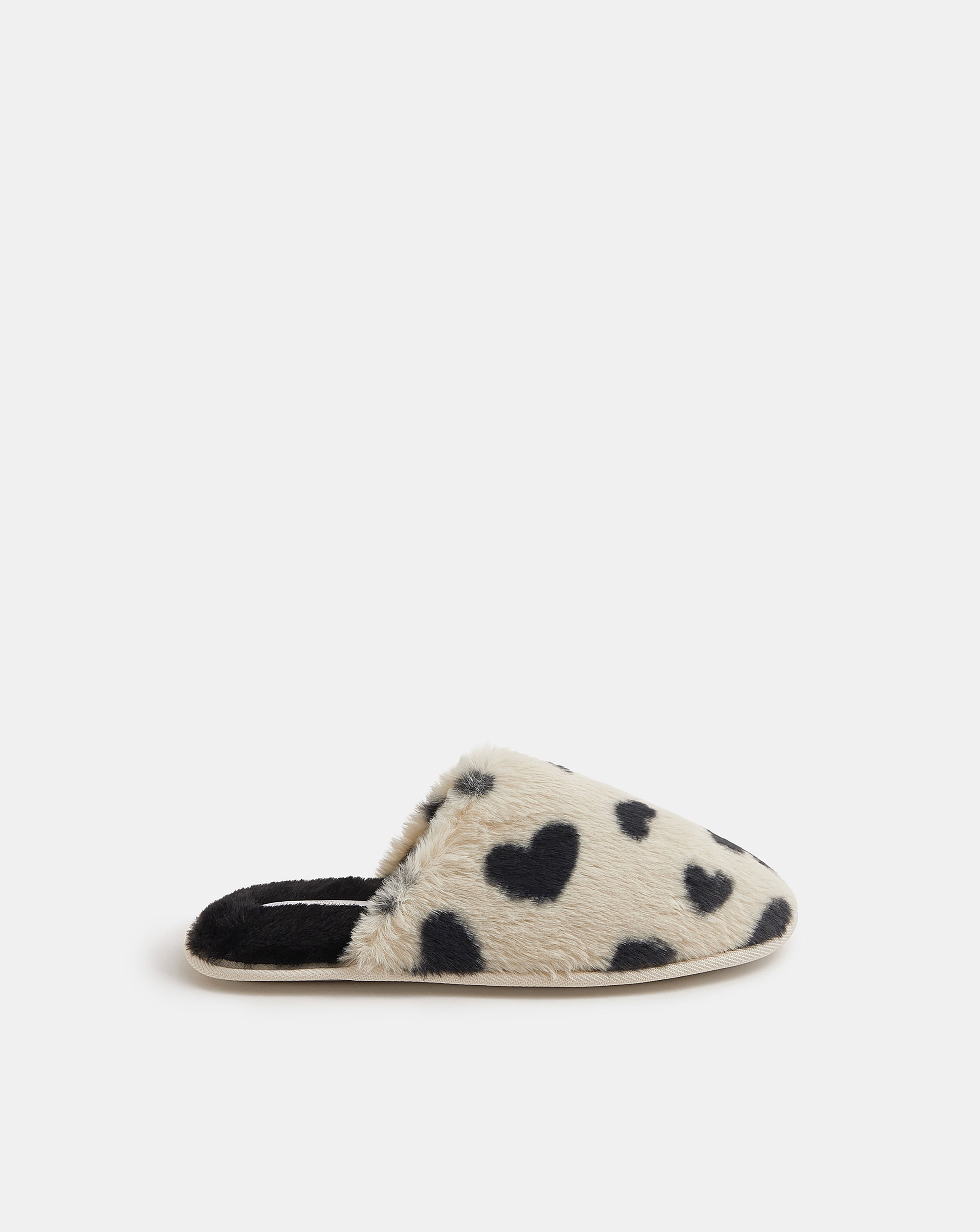 New In - Accessorize Heart Fluffy Mule Slippers