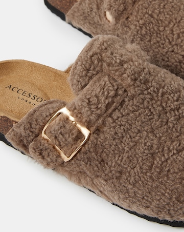 Accessorize Borg Clog Slippers