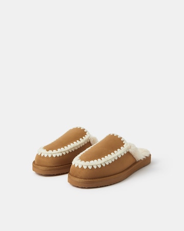 Accessorize Whipstitch Suedette Mules