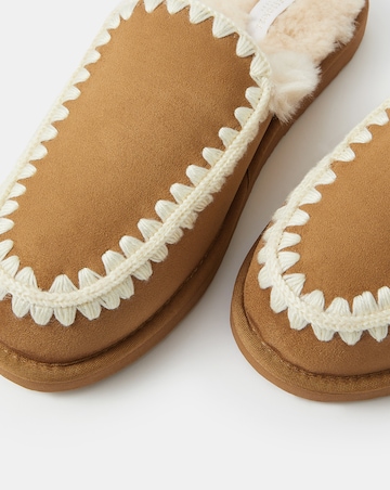 Accessorize Whipstitch Suedette Mules