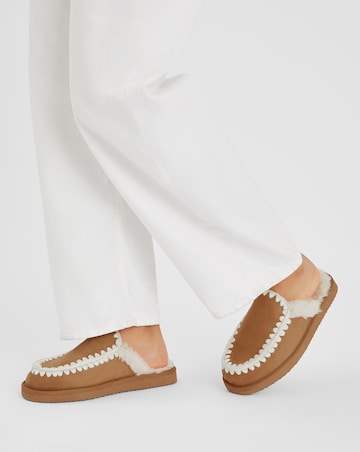Accessorize Whipstitch Suedette Mules