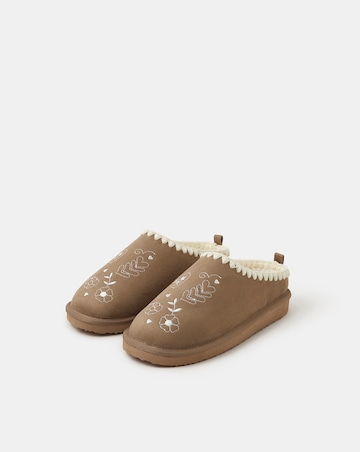 Accessorize Heart Embroidered Mule Slippers