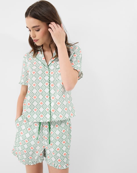 New In - Accessorize Ruffle Shorts Pyjama Set