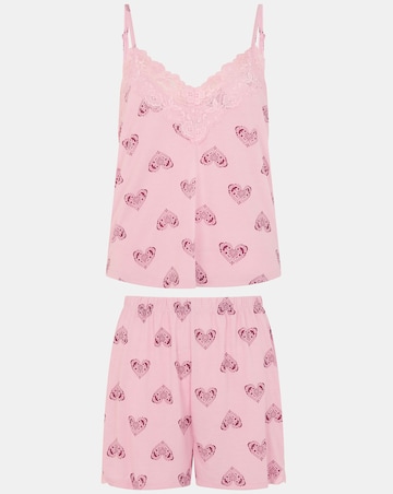 Accessorize Heart Print Lace Pyjamas Set
