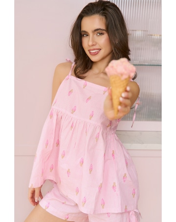 JimJamTheLabel Stripe Tie Shorty Set