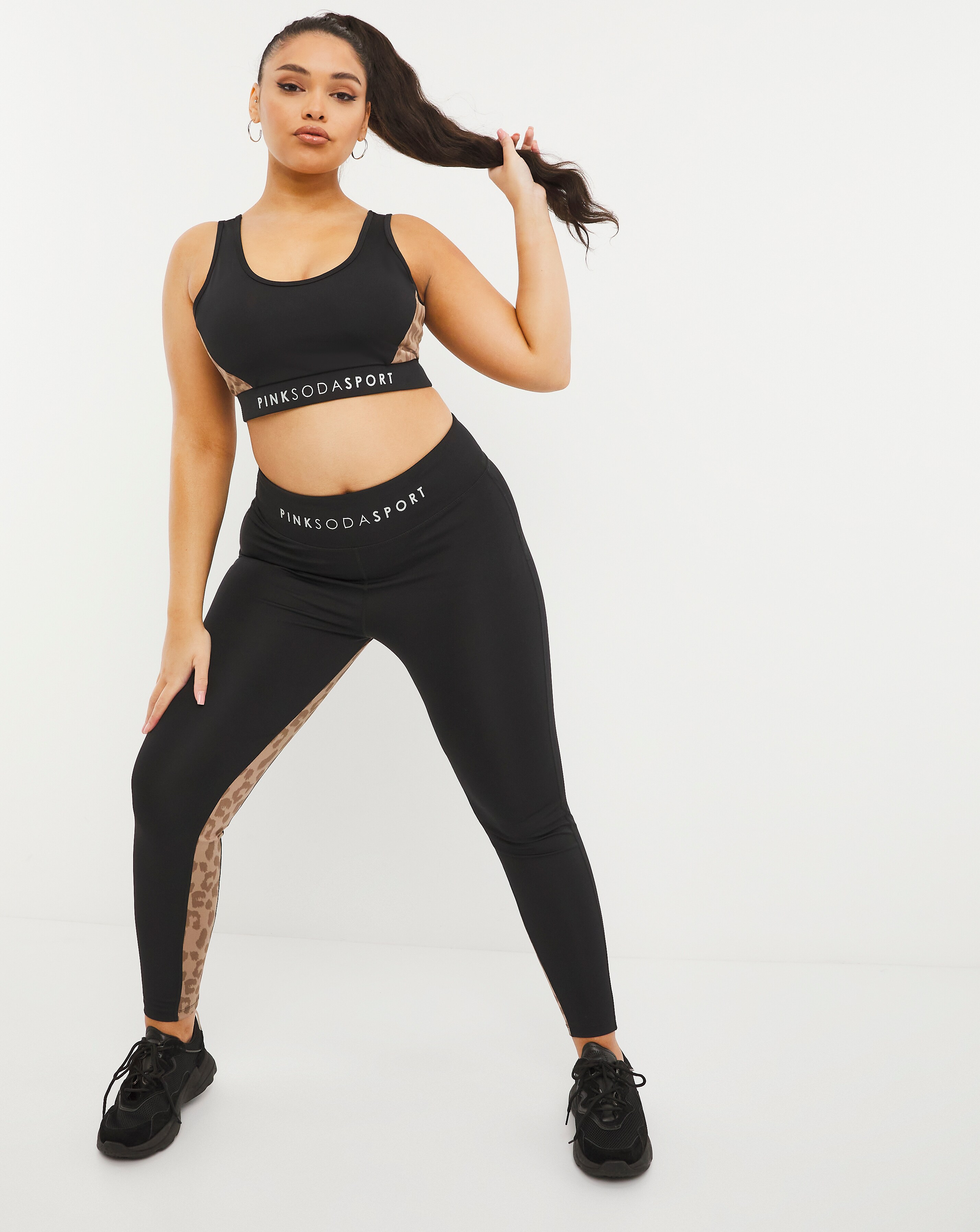 Pink Soda Leopard Panel Legging | Simply Be