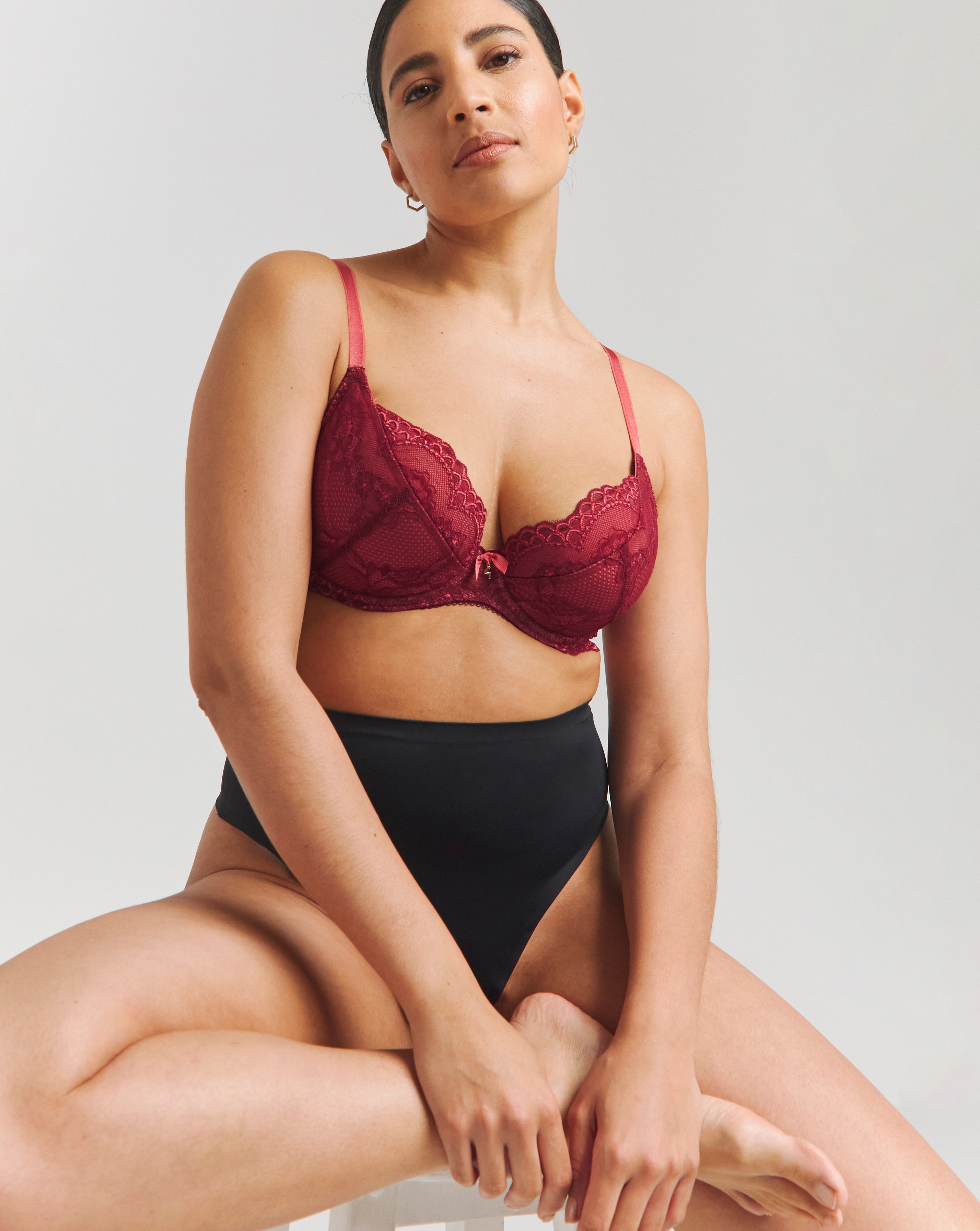 Gossard Superboost Lace Plunge Bra In Raspberry | UK Size 36B Women's
