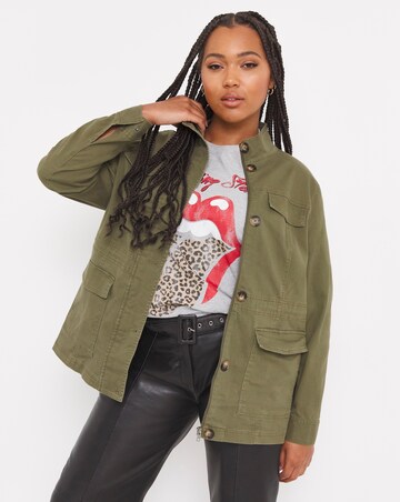 Khaki Utility Jacket | Simply Be