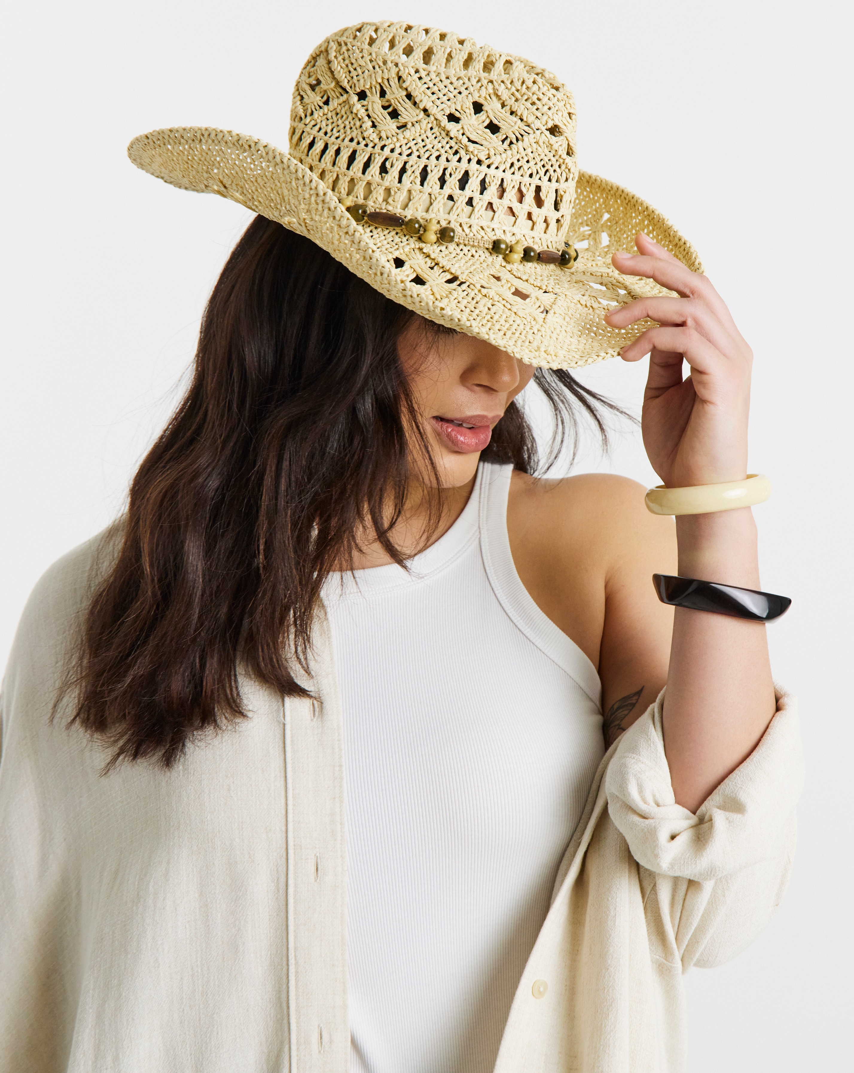 New In - Bead Detail Western Cowboy Hat