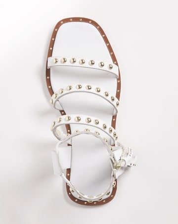 Leather Sandal with Tassle Detail - Wide Fit (E)