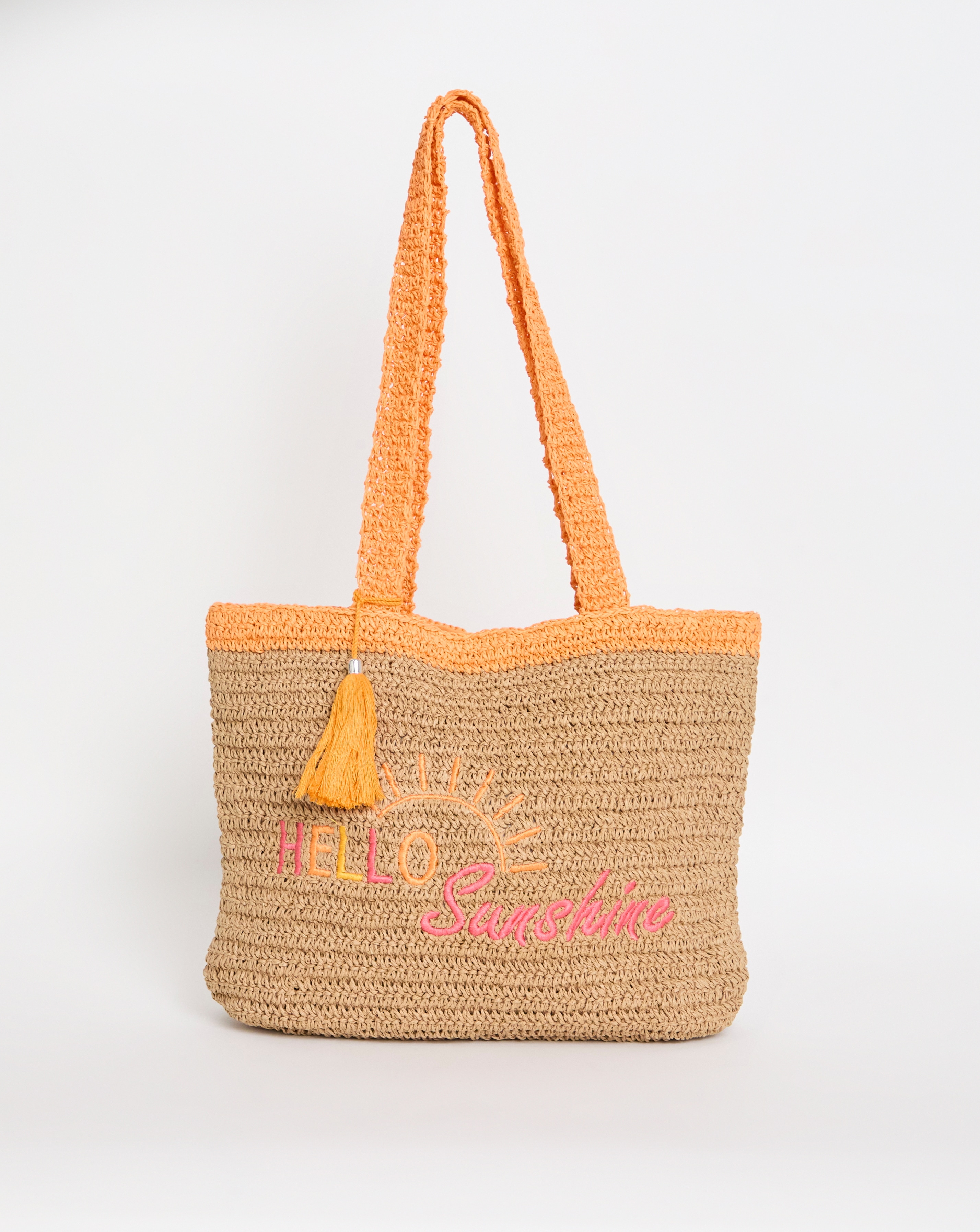 Hello Sunshine Slogan Beach Bag