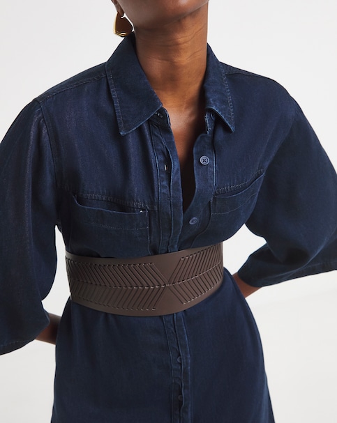 Whipstitch Corset Belt - Brown