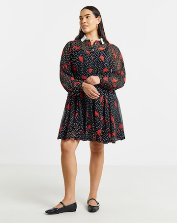 Simply Be Lips Print Shirt Dress