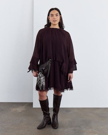 Simply Be Chocolate Lace Skater Dress