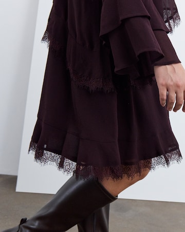 Simply Be Chocolate Lace Skater Dress