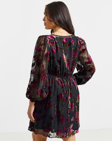 Simply Be Floral Burnout Lace Trim Dress