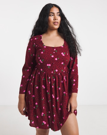 Simply Be Printed Historic Detail Skater Dress