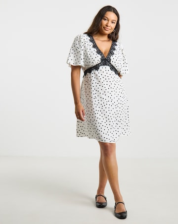 Simply Be Ivory Spot Mini Dress