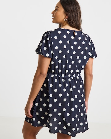 Simply Be Navy Spot Mini Dress