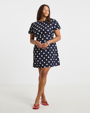 Simply Be Navy Spot Mini Dress