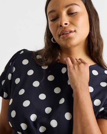 Simply Be Navy Spot Mini Dress