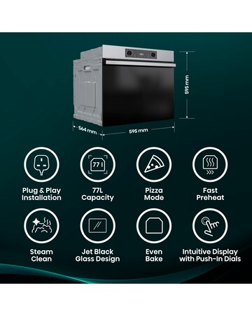 Hisense BI622AXPGUK Hi2 Built In Electric Plug & Play Oven - Stainless Steel