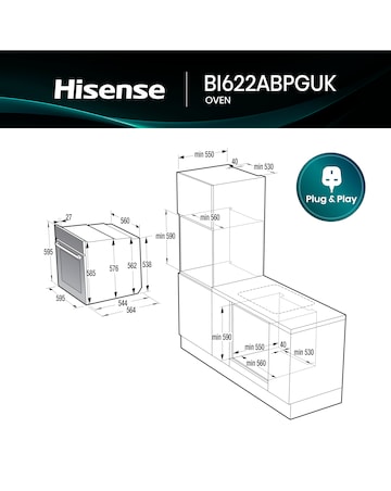 Hisense Hi2 Built In Electric Plug & Play Oven - Black