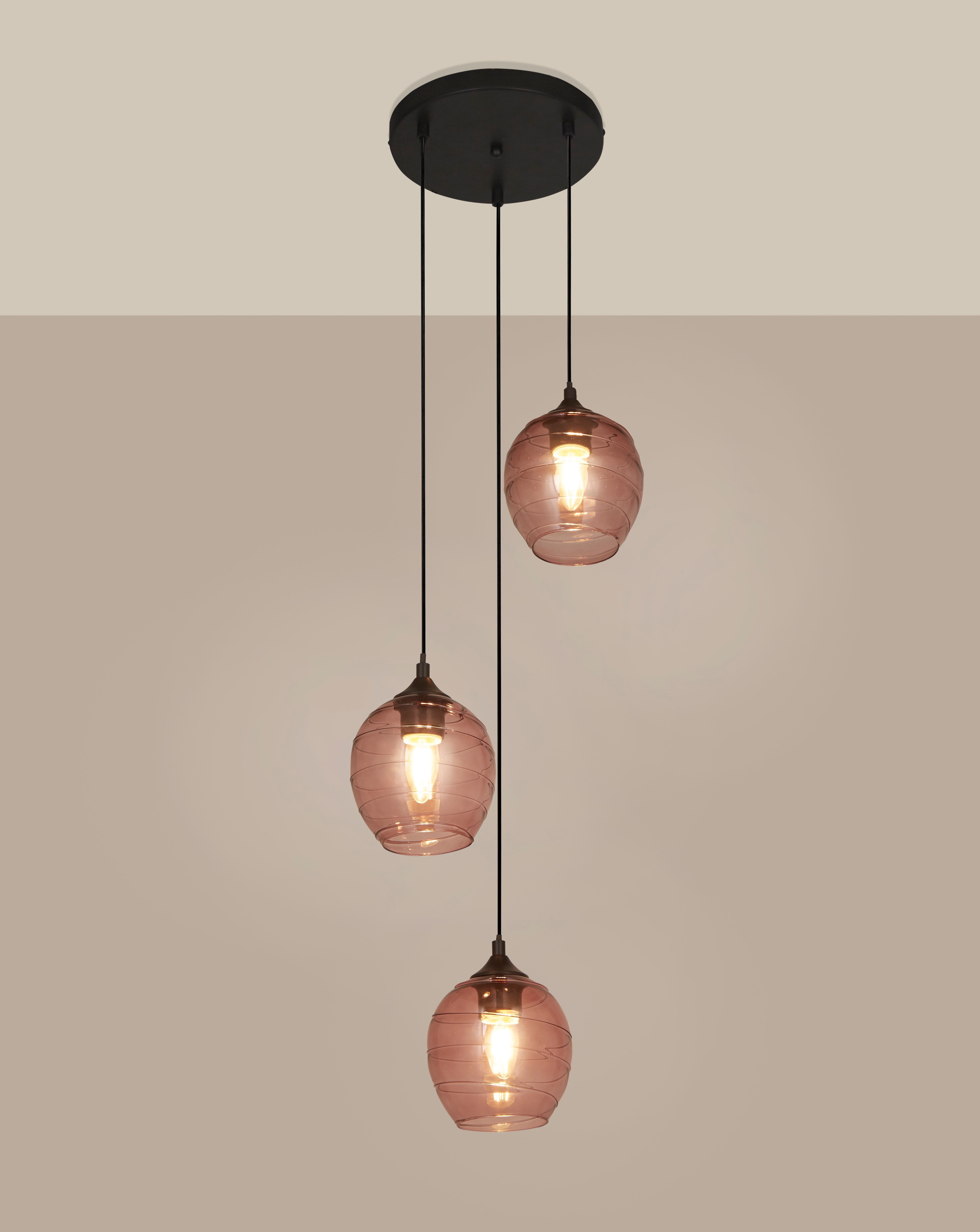 New In - Plum Glass Pendant