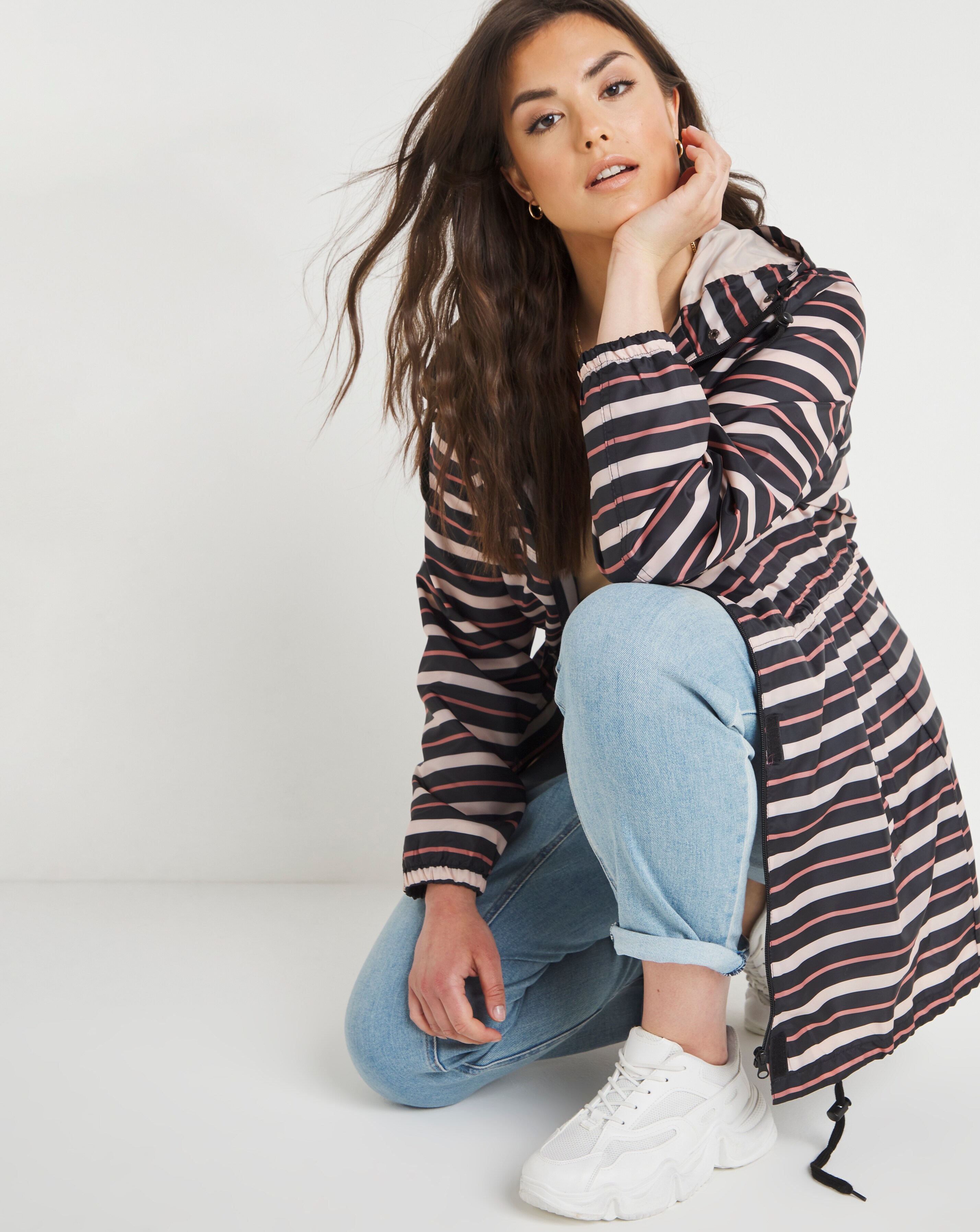 Stripe Print Pac A Parka | Simply Be