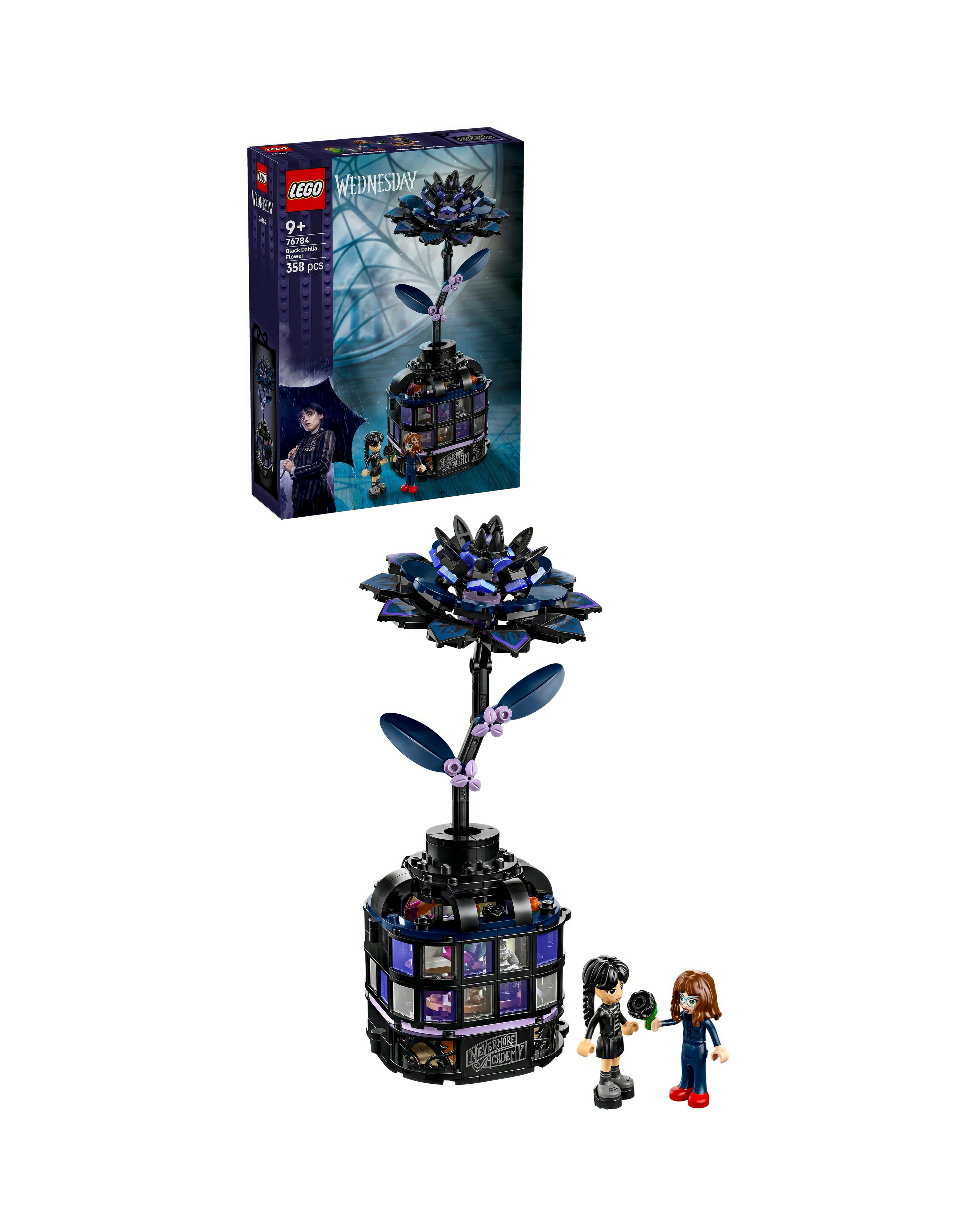 Lego Wednesday Black Dahlia Flower