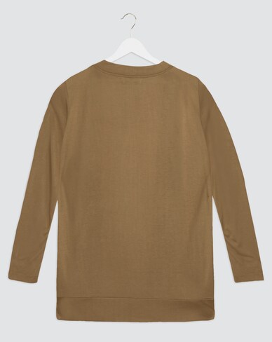 Khaki Boyfriend Cardigan