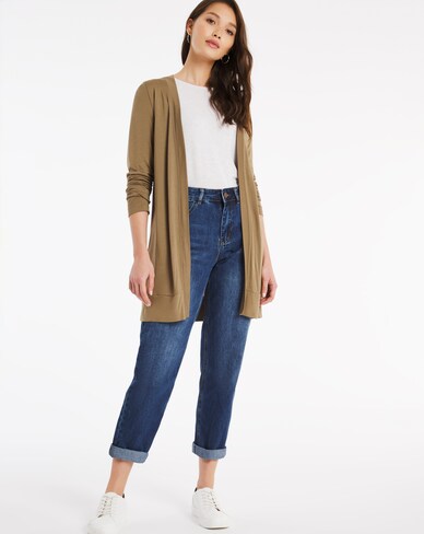Khaki Boyfriend Cardigan