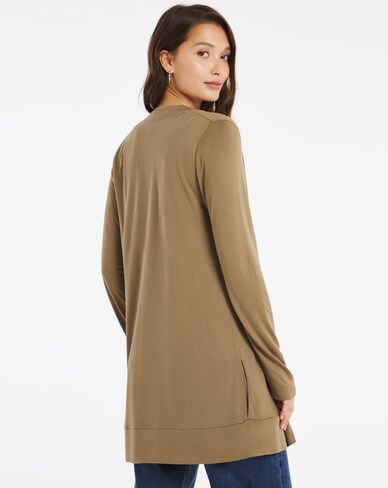 Khaki Boyfriend Cardigan