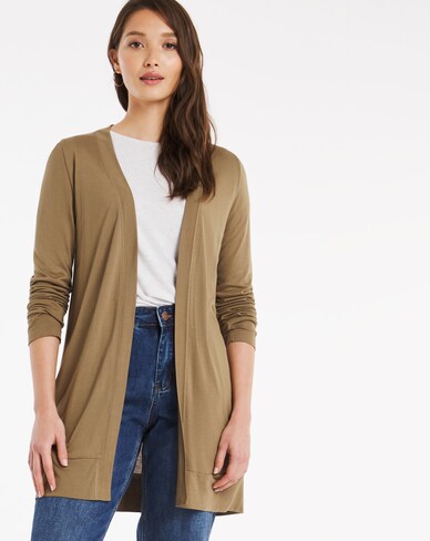 Khaki Boyfriend Cardigan