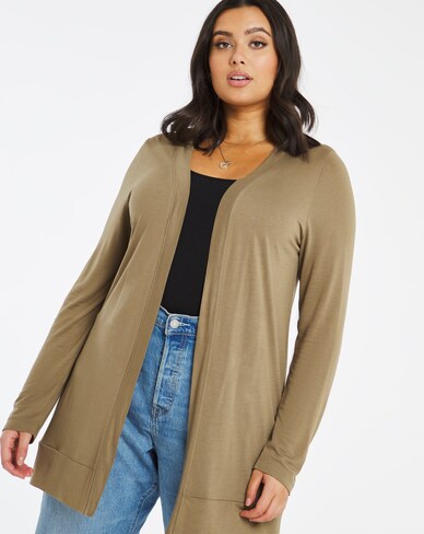Khaki Boyfriend Cardigan
