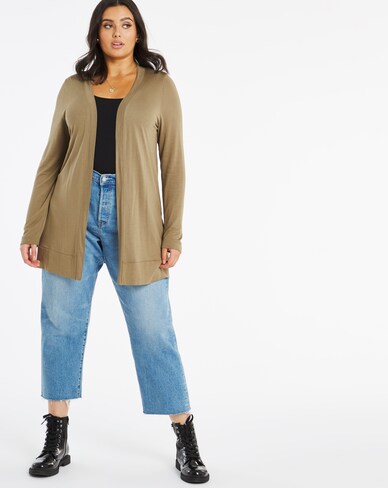 Khaki Boyfriend Cardigan