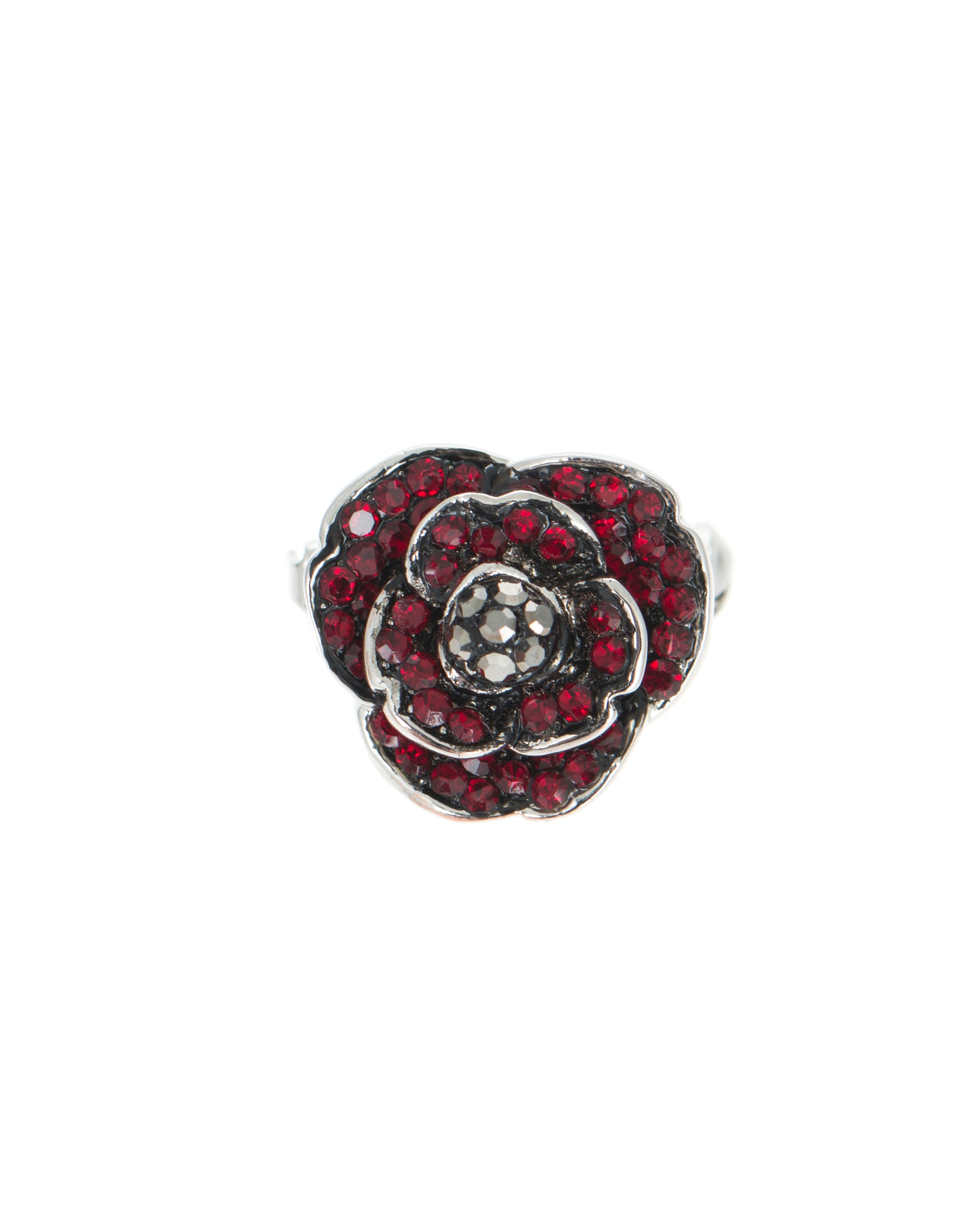 Rhodium plated crystal Poppy lapel - Gift For Her