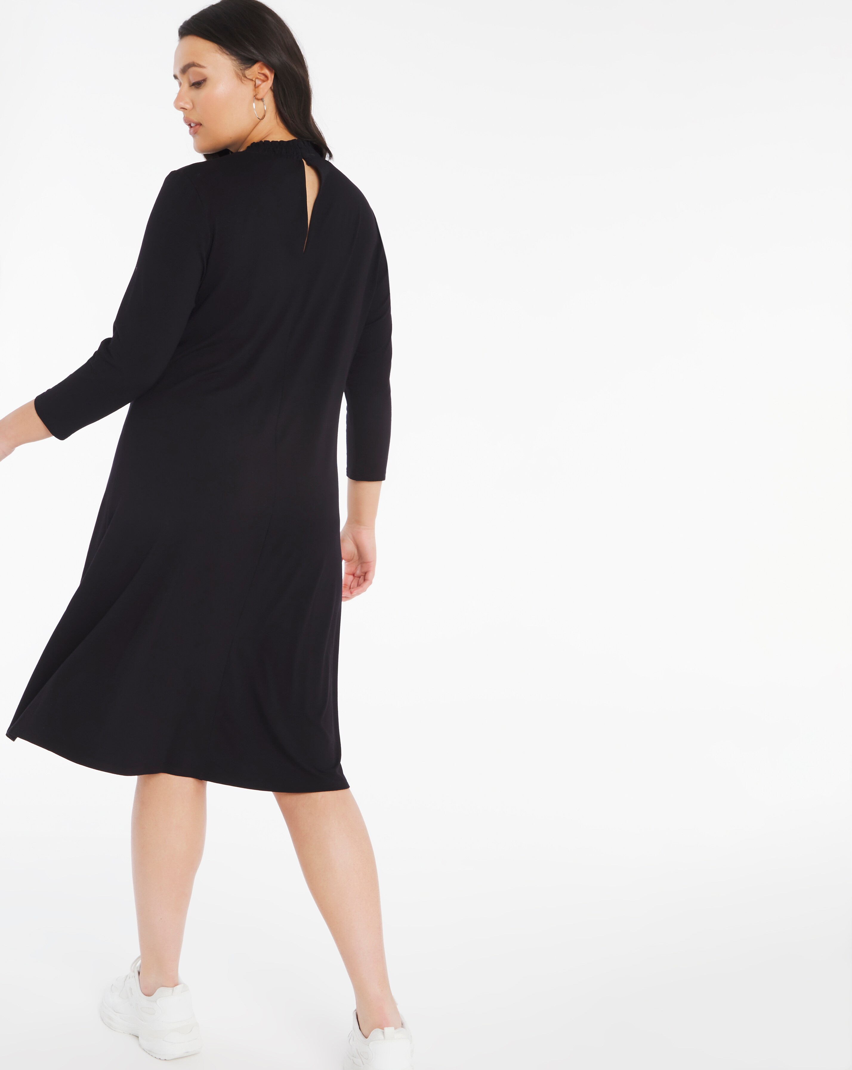 Black high neck swing dress clearance