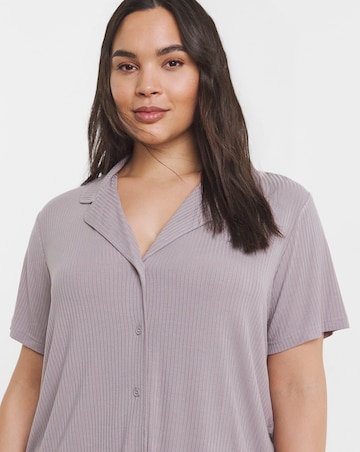 Modal Rib Button Through Pyjama Set
