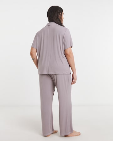 Modal Rib Button Through Pyjama Set