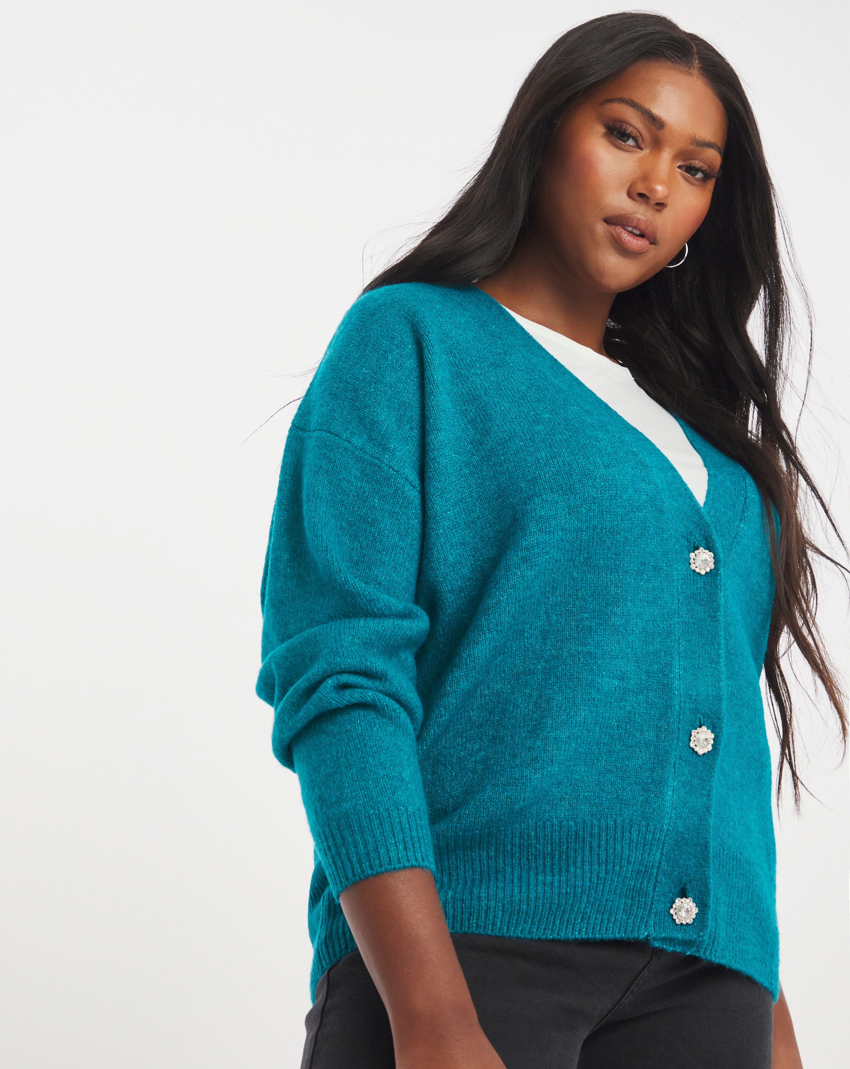 Jewel Button Cardigan | Simply Be