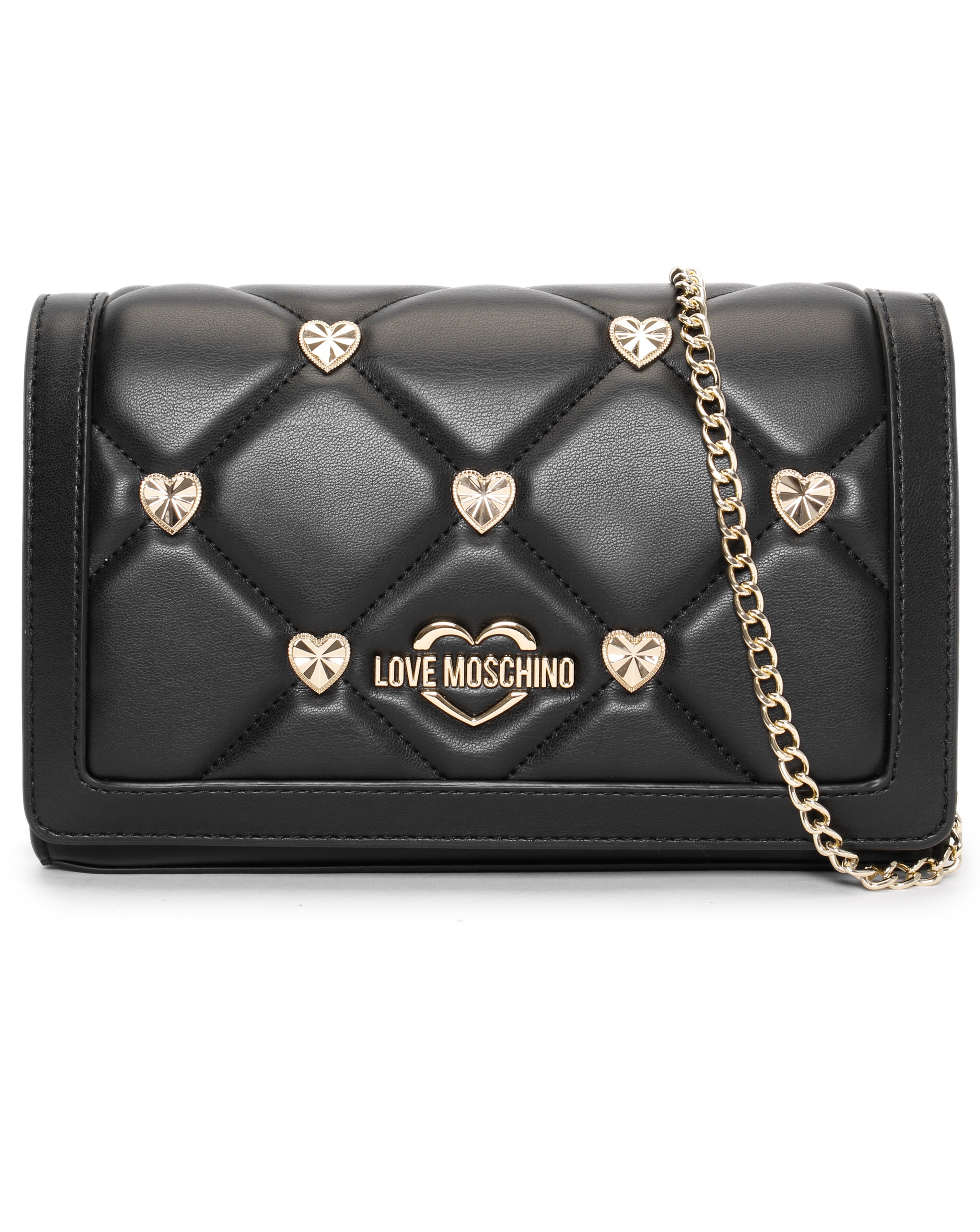Love Moschino Quilted Studded Hearts Cross Body Bag Simply Be