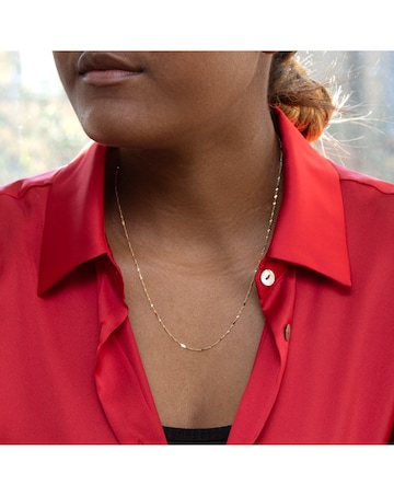 9ct Gold Diamond Cut Twist & Bar Chain