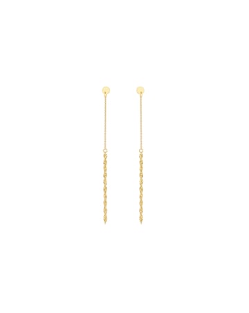 9ct Gold Rope &Trace Chain Drop Earrings