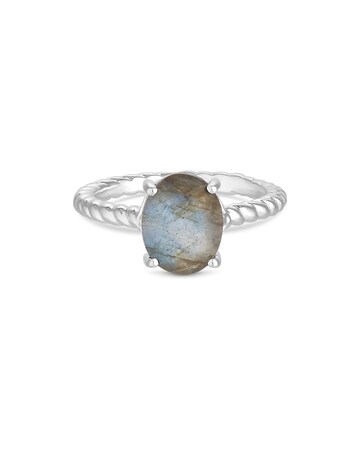 Simply Silver Sterling Silver 925 Labradorite Ring