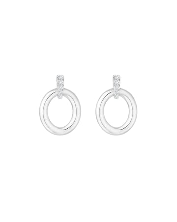 Simply Silver Sterling Silver 925 Polished Oval Link Drop Earrings